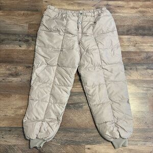 Vintage | Sears Sports Center Quilted Down Puffer Pants Tan